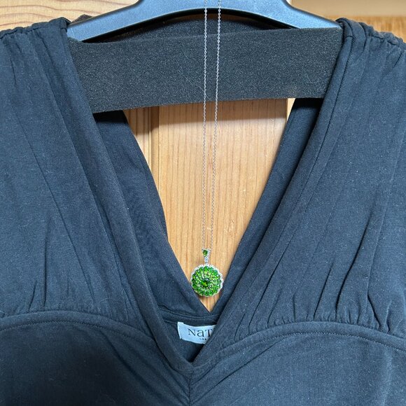 Green Chrome Diopside Rhodium Over Sterling Silver Pendant With Chain 5.80ctw - Picture 2 of 9